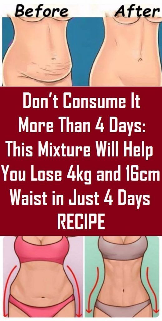 Don’t Consume It More Than 4 Days This Mixture Will Help You Lose 4kg and 16cm Waist in Just 4 Days